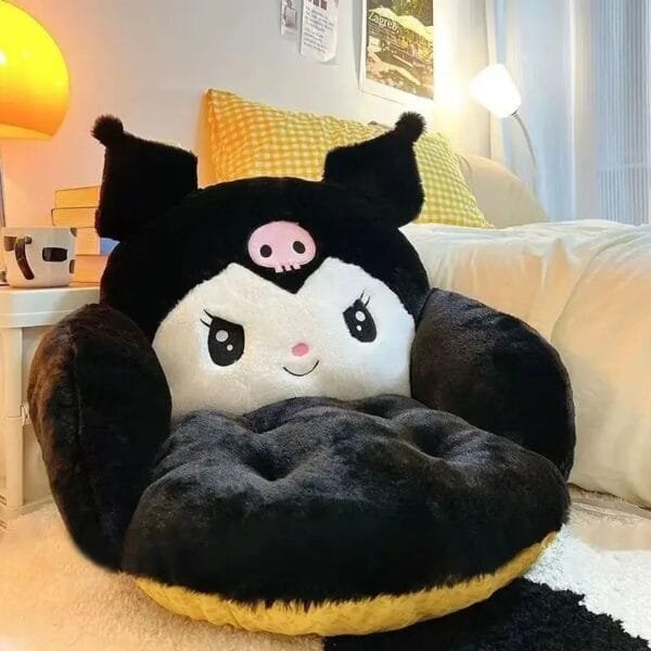 Aoger Big Size Cute Cinnamoroll Plush Half Surrounded Black Kuromi Cushion Backrest Dormitory Office Non-Slip Chair Cushion - Image 6